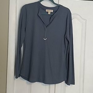 Slate blue long sleeve top